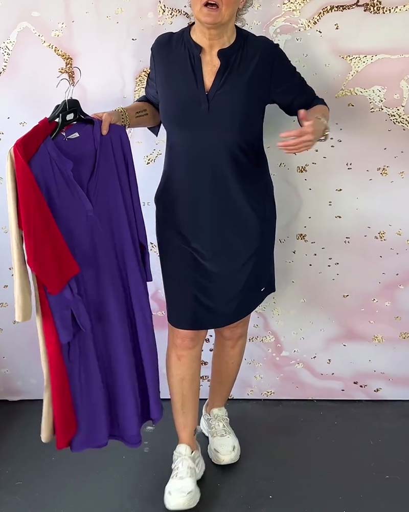 Hanne | Gaun Bergaya V-Neck
