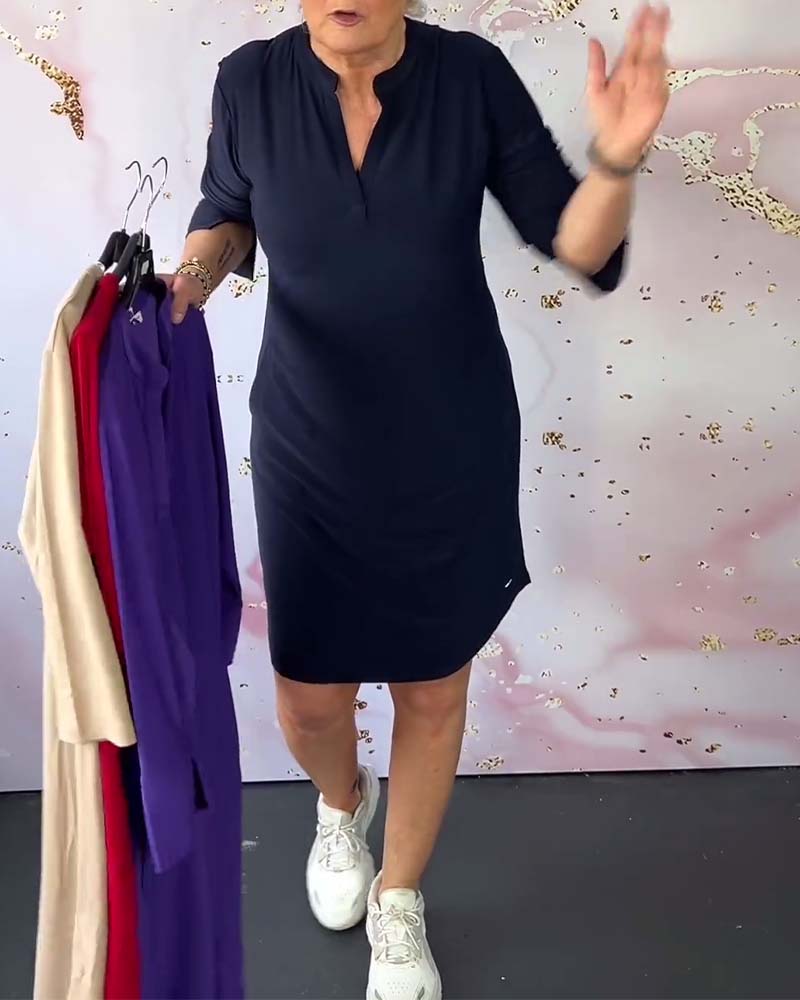 Hanne | Gaun Bergaya V-Neck