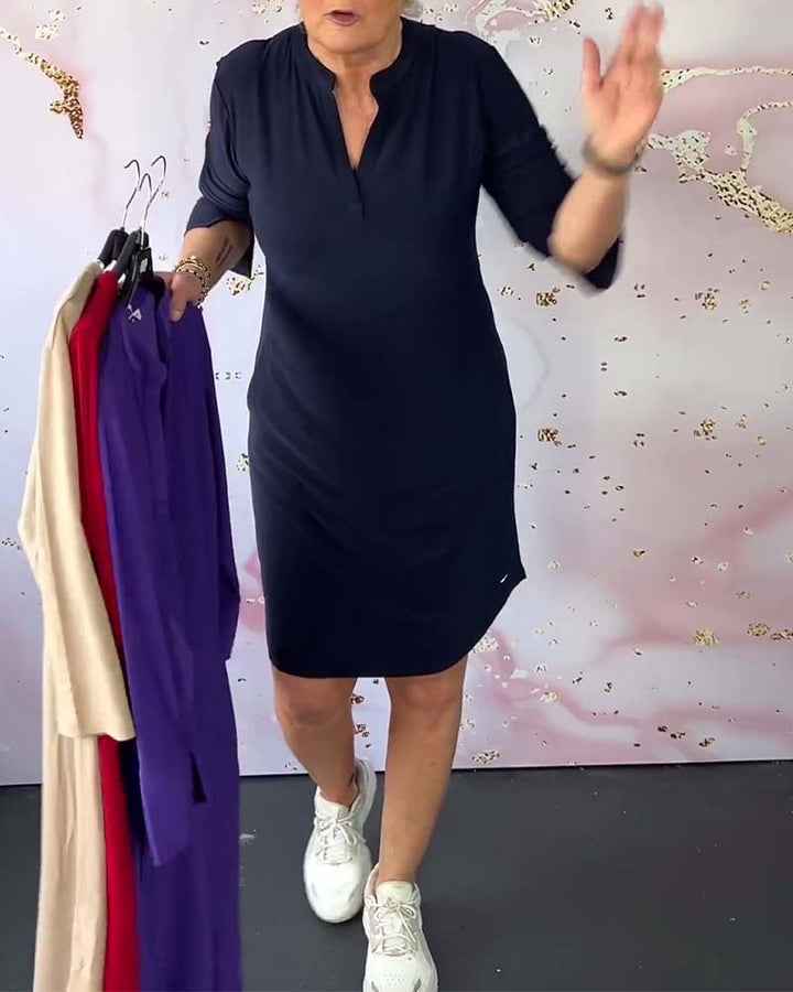 Hanne | Gaun Bergaya V-Neck