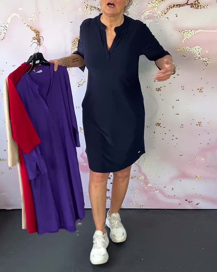 Hanne | Gaun Bergaya V-Neck
