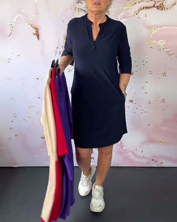 Hanne | Gaun Bergaya V-Neck