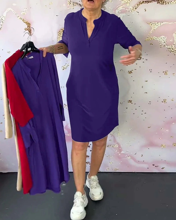 Hanne | Gaun Bergaya V-Neck